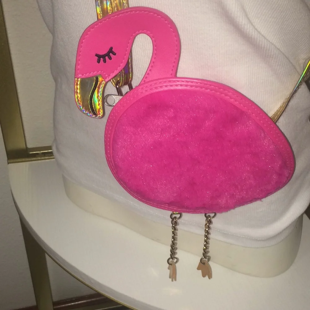 Flamingo Pink & Gold Girls Purse - Picture 3 of 7